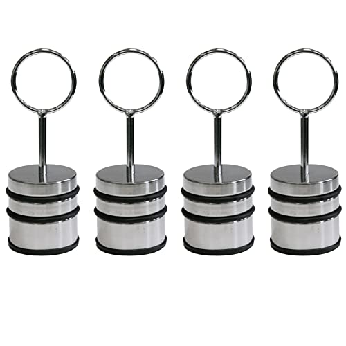 4er Set Türstopper Edelstahl mit Griff Türpuffer Massiv 1,1 kg Boden Puffer Bodentürpuffer Gummipuffer Rutschfest Tür Stopper Gummiert von HAC24