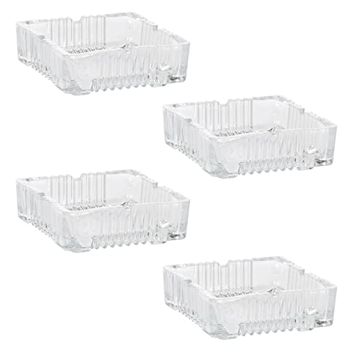 4x Glas Aschenbecher eckig 10 x 10 cm Tisch Ascher Glasaschenbecher Tischaschenbecher von HAC24
