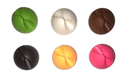6 Stück Kabelclips bunt | Kabelhalter selbstklebend | Kabelklemmen Schreibtisch von HAC24