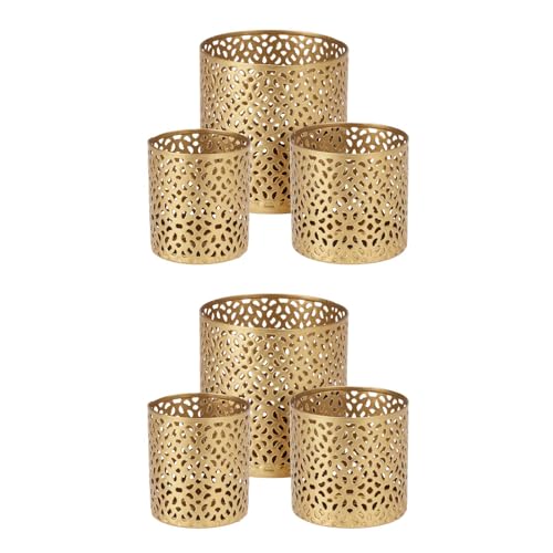 6er Set Metall Teelichthalter Gold Ø 5/6,5/8,5 cm Teelicht Lichteffekte Kerzenhalter Windlicht Tischdeko 6er Set Metall Teelichthalter Gold Ø 5/6,5/8,5 cm Teelicht Lichteffekte Kerzenhalter Windlicht Tischdeko von HAC24
