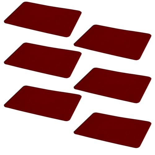 6er Set Platzmatte Filz 44 x 30 cm Bordeaux Premium Qualität Tischsets Untersetzer Rechteckig Tischmatten Platzsets Filzuntersetzer von HAC24