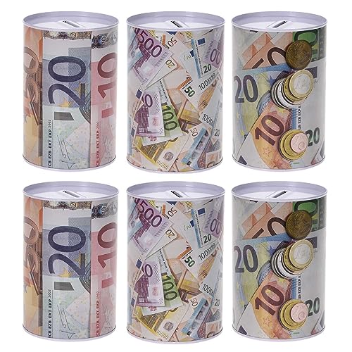 6er Set Spardose im Euro-Design Ø 9,5cm Metall Blech Dose Sparbüchse Gelddose Metallspardosen Geldspardose 6er Set Spardose im Euro-Design Ø 9,5cm Metall Blech Dose Sparbüchse Gelddose Metallspardosen Geldspardose von HAC24