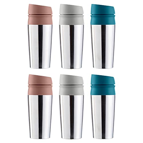 6er Set Thermobecher 450ml Isolierbecher Edelstahl Kaffeebecher Isolierflasche Kühlbecher 0,45l Thermosflasche 6er Set Thermobecher 450ml Isolierbecher Edelstahl Kaffeebecher Isolierflasche Kühlbecher 0,45l Thermosflasche von HAC24