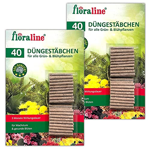 80 Stück Düngestäbchen für Grünpflanzen & Blühpflanzen Pflanzen Dünger Stäbchen mit Langzeitwirkung Pflanzendünger von HAC24