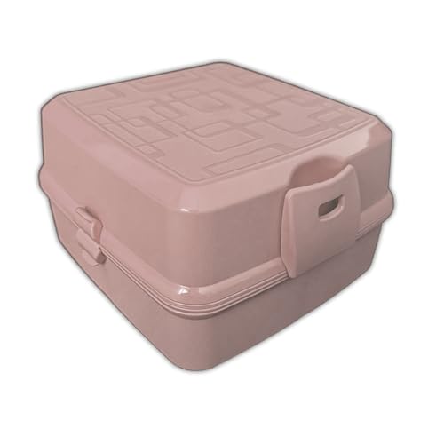 HAC24 Brot- und Lunchbox mit 4 Fächern Vesperdose 1400ml Brotdose Inkl. Gabel & Löffel Snackbox Vorratsbox Brotbüchse Kunststoff (rosa) von HAC24