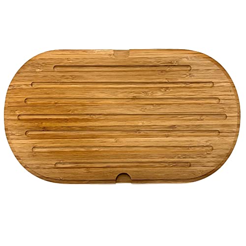 Brotschneidebrett mit Krümelrillen aus Bambus 37 x 21 cm Schneidebrett Küchenbrett Holz Schneide Brett Servierbrett Brettchen Brotschneidebrett mit Krümelrillen aus Bambus 37 x 21 cm Schneidebrett Küchenbrett Holz Schneide Brett Servierbrett Brettchen von HAC24