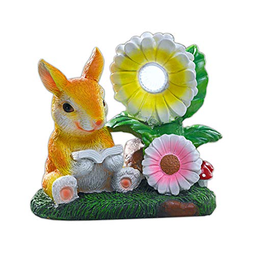 HAC24 Garten Solar LED Dekofigur Hase Solarleuchte Gartenfigur Solarlicht Solarlampe Deko Figur Häschen Gartendeko Gartenleuchte von HAC24