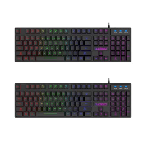 HAC24 2X RGB LED Gaming QWERTZ Tastatur Schwarz USB Keyboard Beleuchtet Deutsches Layout von HAC24