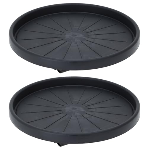 HAC24 2er Set Kunststoff Pflanzenroller Rund Ø 35 cm Anthrazit mit 4 Rollen Tragkraft 50 KG Blumenroller Blumentopf Rollbrett HAC24 2er Set Kunststoff Pflanzenroller Rund Ø 35 cm Anthrazit mit 4 Rollen Tragkraft 50 KG Blumenroller Blumentopf Rollbrett von HAC24