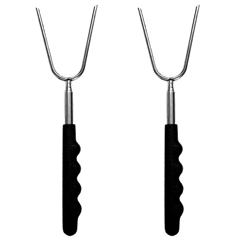 HAC24 2er Set Teleskop Grillspieß Grillgabel Grill Spieß Gabel Würstchenhalter von HAC24