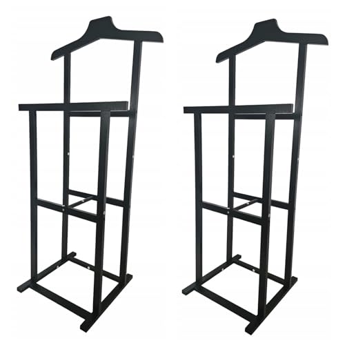 HAC24 2x Kleiderbutler Schwarz 102 x 47 x 36 cm Holz Kleiderständer Herrendiener Kleiderstange Kleiderablage HAC24 2x Kleiderbutler Schwarz 102 x 47 x 36 cm Holz Kleiderständer Herrendiener Kleiderstange Kleiderablage von HAC24