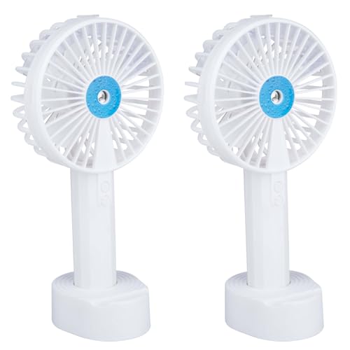 HAC24 2x Tragbarer Akku Sprühventilator Wiederaufladbar 3 Stufen Handventilator Mit Wasser Sprühnebel Hand Ventilator von HAC24
