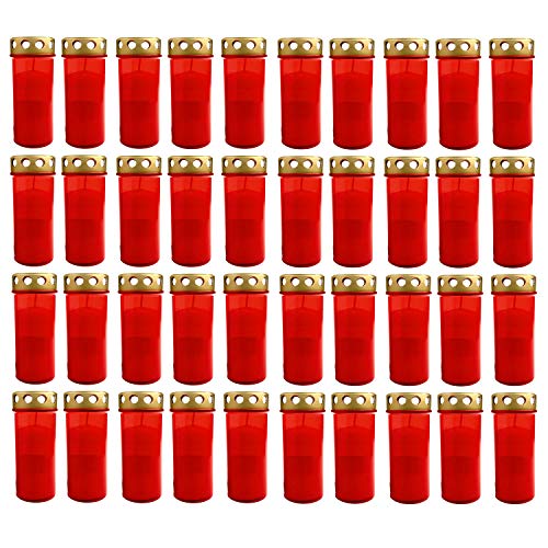 HAC24 40er Set XL Grablicht Rot Grabkerze mit Deckel Großer Grabbrenner Grablaterne Grableuchte Grablampe Dauerbrenner HAC24 40er Set XL Grablicht Rot Grabkerze mit Deckel Großer Grabbrenner Grablaterne Grableuchte Grablampe Dauerbrenner von HAC24