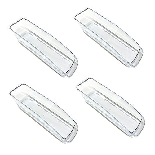 HAC24 4er Set Kühlschrank Korb Transparent Aufbewahrungsbehälter Organizer Kühlschrankbox Gemüse Obst Gefrierschrank Schubladenkorb 33 x 7,5 cm von HAC24