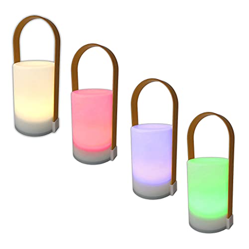 HAC24 4er Set LED Lampe Tischlampe Dekolampe Wohnzimmerlampe Batteriebetrieben Beleuchtung Warmweiß oder Farbwechsel Nachttischlampe von HAC24
