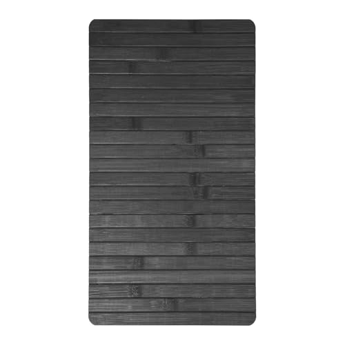 HAC24 Bambus Sofatablett Armlehne Flexibel rutschfest 44 x 24 cm Couch Sessel Ablage Tablett Sofaablage Armlehnentablett (Schwarz) von HAC24