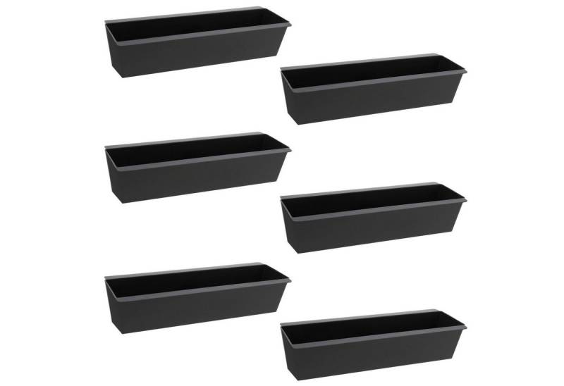 HAC24 Blumenkasten Pflanzkasten Europalette Hochbeet Euro Palette Blumenkübel (6 Stück), Kunststoff, 36,8 x 13 x 9 cm von HAC24