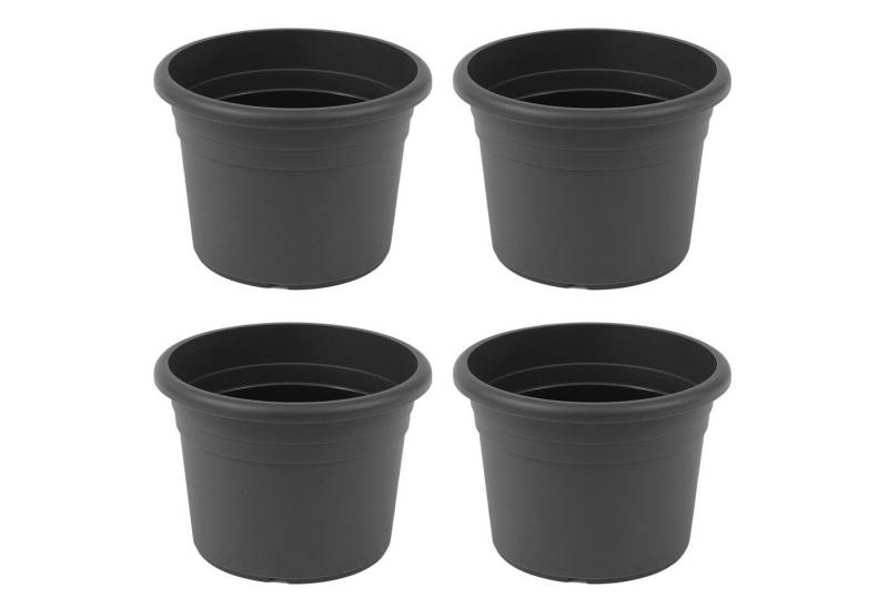 HAC24 Blumentopf Pflanztopf Pflanzgefäß Blumenkübel Pflanzcontainer Pflanzkübel (4 St), Kunstoff Rund Ø 60 cm Anthrazit von HAC24