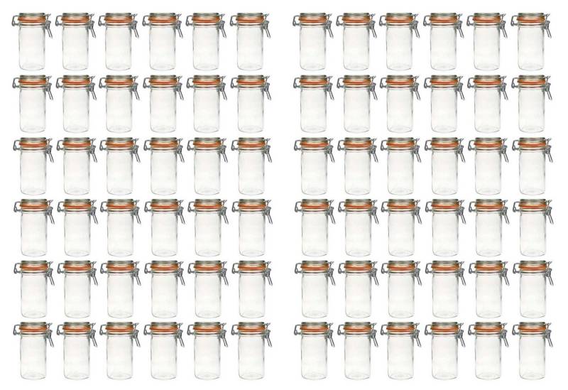 HAC24 Einmachglas Drahtbügelglas Glas Einmachgläser Vorratsgläser Bügelverschluss, Glas, (72-tlg), 250ml von HAC24