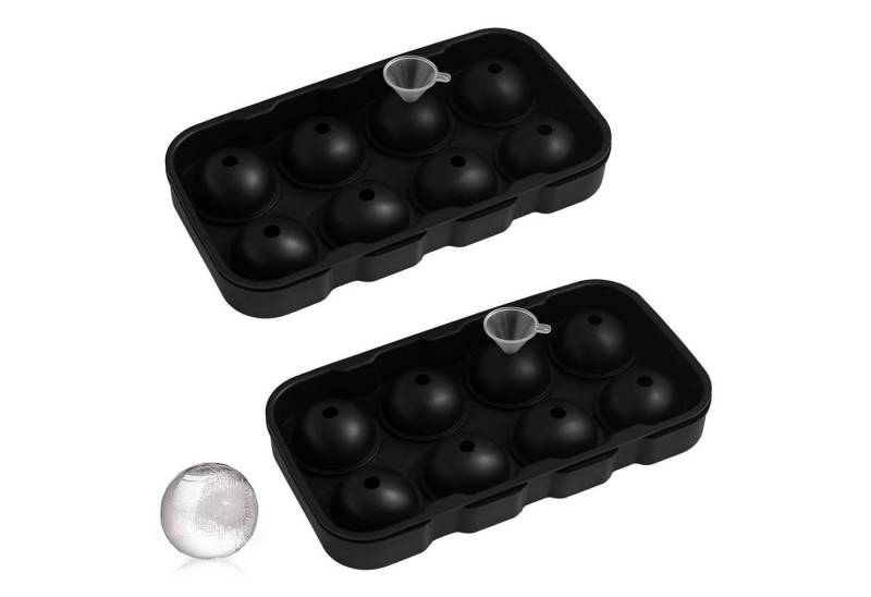 HAC24 Eiswürfelform Silikonform Kugel Eiswürfelbehälter Silikon Eiswürfel Eiskugel, (Set 2-tlg), mit Trichter von HAC24