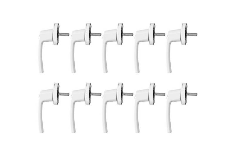 HAC24 Fenstergriff Sicherheitsfenstergriff Balkontürgriff Metall Balkontür Fenster, (10-tlg), Abschließbar Weiß inkl. Schlüssel von HAC24