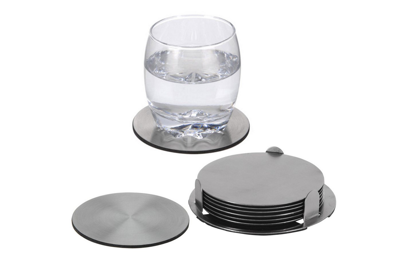 HAC24 Glasuntersetzer Edelstahl Untersetzer Set Tassenuntersetzer Tischuntersetzer, Set, 7-tlg., Inkl. Halterung, Ø 10 cm HAC24 Glasuntersetzer Edelstahl Untersetzer Set Tassenuntersetzer Tischuntersetzer, Set, 7-tlg., Inkl. Halterung, Ø 10 cm von HAC24