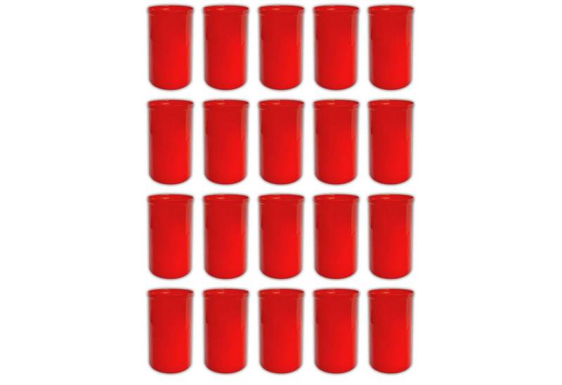 HAC24 Grabkerze Grablicht Brenner Friedhofskerzen Trauerlicht Gedenkkerze (Set, 20-tlg), rot, ohne Deckel von HAC24