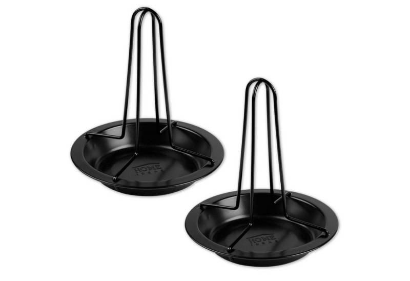 HAC24 Grillguthalter Hähnchenhalter Hähnchenbräter Grill Ofen Hähnchenständer, Metall, (2-St), inkl. Auffangschale, Ø 17,5 cm von HAC24