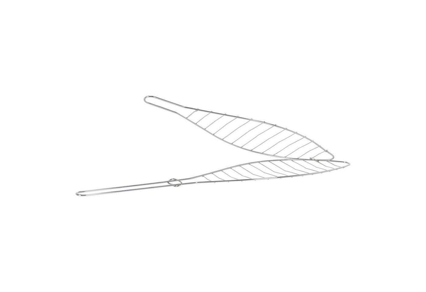 HAC24 Grillrost BBQ Fischbräter Fischgriller Fischzange Fischhalter Fischgitter (1-St), Edelstahl 42 x 9 cm von HAC24