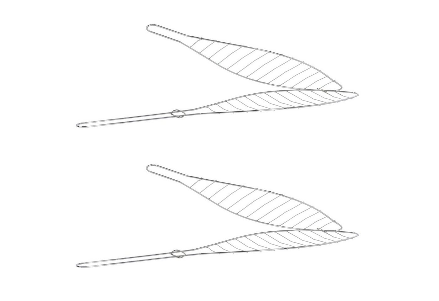 HAC24 Grillrost BBQ Fischbräter Fischgriller Fischzange Fischhalter Fischgitter (2-St), Edelstahl 42 x 9 cm von HAC24