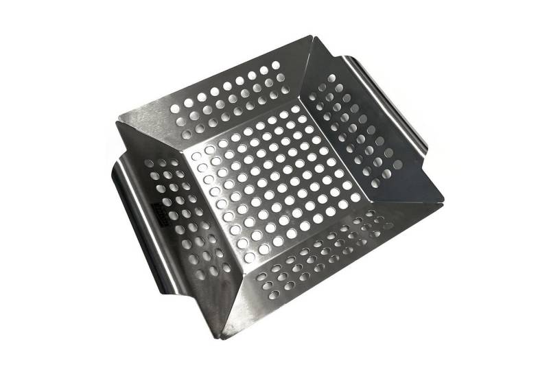 HAC24 Grillschale Grillkorb Grill Gemüsepfanne BBQ Grillschale Gemüsekorb, Edelstahl, (1-St., 20 x 20 x 4 cm) von HAC24