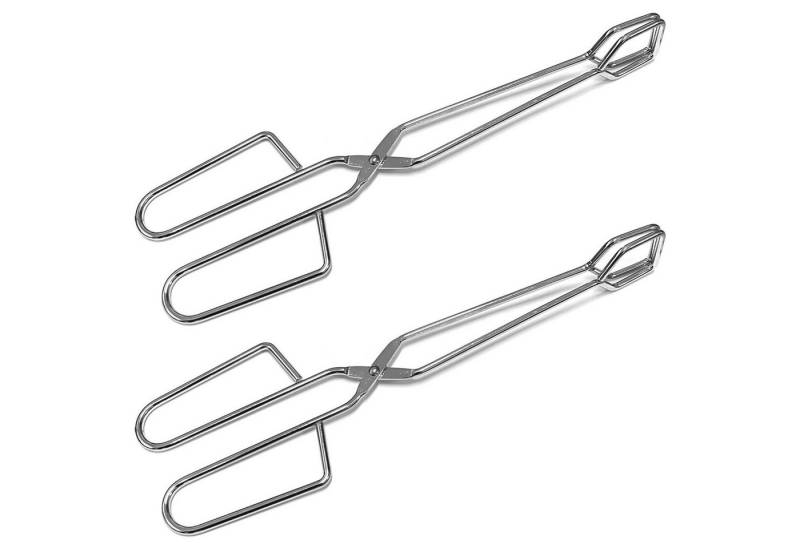 HAC24 Grillzange 2x XXL Servierzange Bratwurstzange Lang BBQ Grill Grillgutwender, Edelstahl, je 28,5 cm von HAC24
