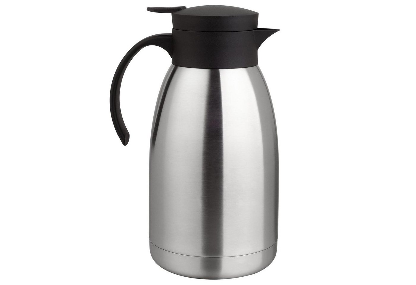 HAC24 Isolierkanne Thermoskanne Kaffeekanne Teekanne Thermo Kaffee Tee Kanne, 2 l, Edelstahl, Einhandautomatik von HAC24