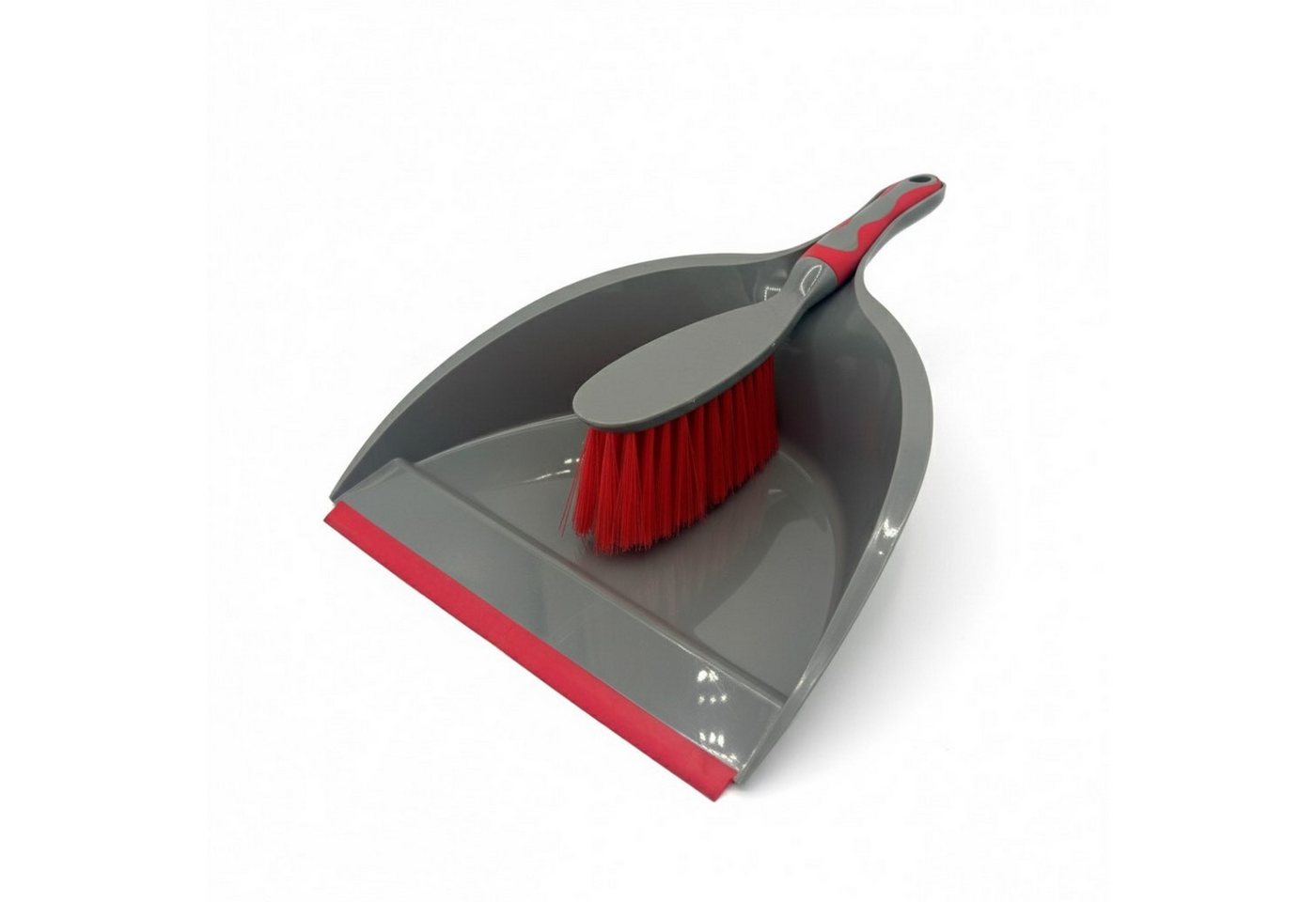 HAC24 Kehrgarnitur Kehrgarnitur Kehrset Kehrschaufel Handkehrset Handbesen Schaufel, (2-tlg), mit Gummilippe von HAC24