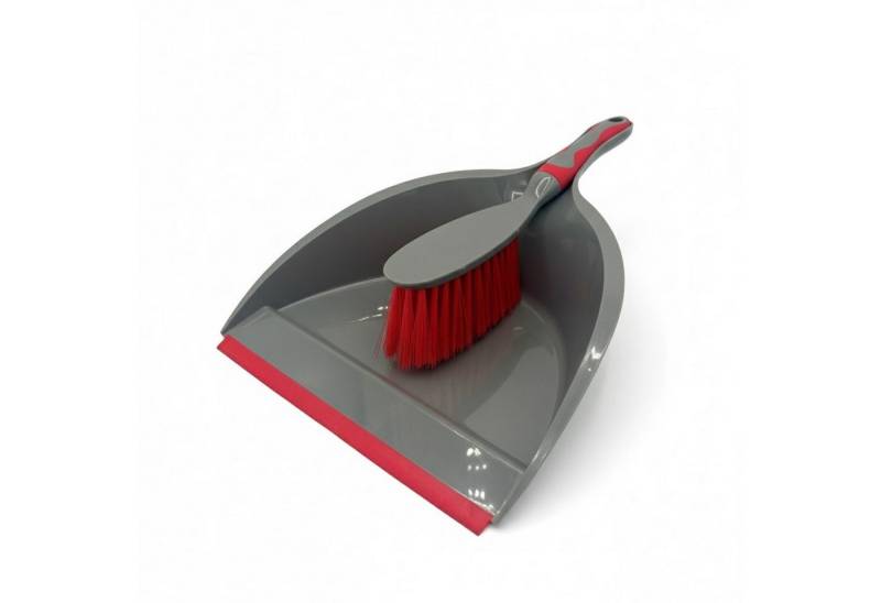 HAC24 Kehrgarnitur Kehrgarnitur Kehrset Kehrschaufel Handkehrset Handbesen Schaufel, (2-tlg), mit Gummilippe von HAC24