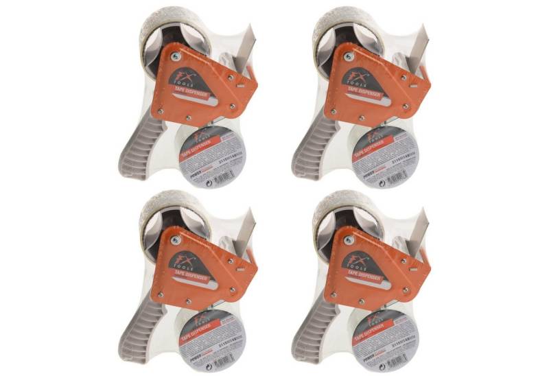 HAC24 Klebeband Paketbandabroller Handabroller Klebebandabroller für Paketbänder (4-St) Inkl. 8 Rollen von HAC24