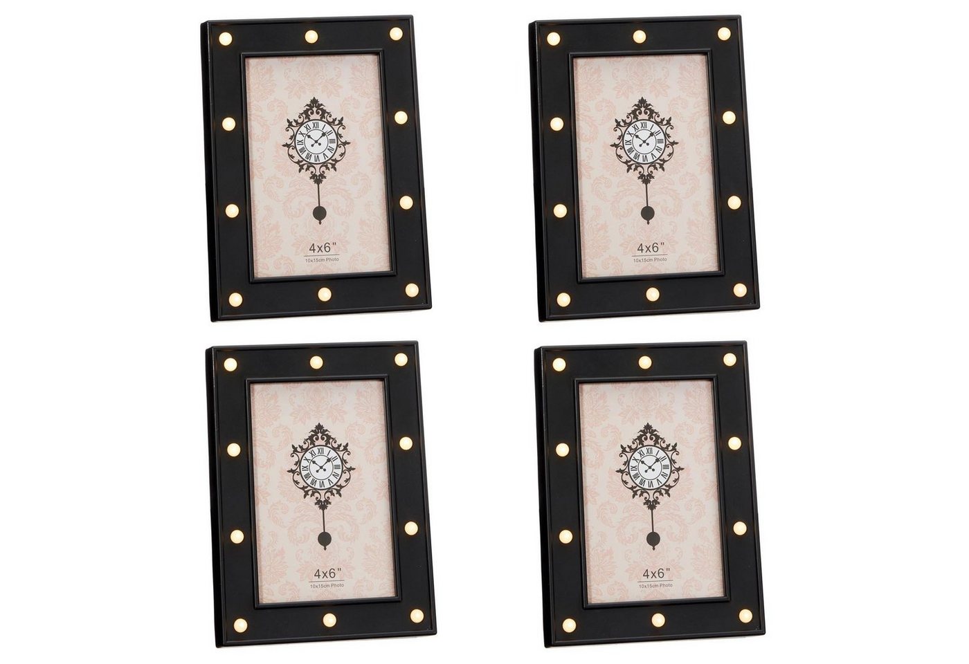 HAC24 LED Dekoobjekt Fotorahmen 10x15 Fotorahmen Beleuchtet Bilder Rahmen Leuchtrahmen, mit 10 LEDs zum Aufstellen Schwarz von HAC24