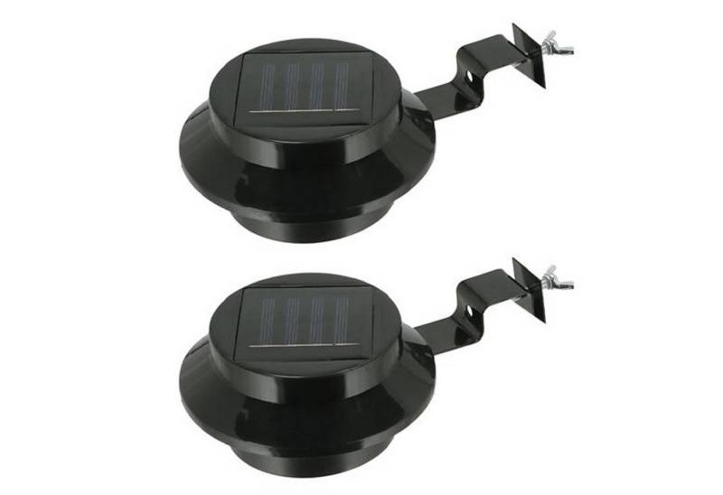HAC24 LED Gartenleuchte Dachrinnenlampe Dachrinnen Lampe Licht Regenrinne Solarlampe, LED fest integriert, Kaltweiß, Solar, Schwarz 3 leistungsstarke helle LEDS von HAC24