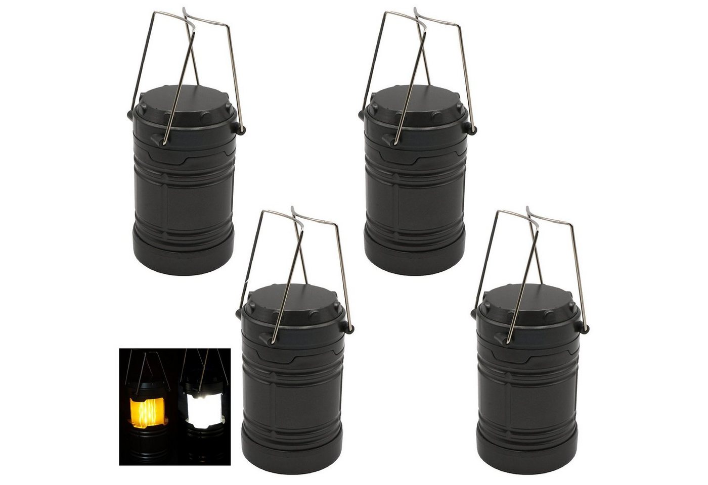 HAC24 LED Laterne 4er Set Campinglampe Outdoor Camping Leuchte Tragbare Campinglaterne, LED fest integriert, Hellweiß, Flammenlicht, 2 Leuchtmodi Hellweiß & Flammenlicht, Batteriebetrieben HAC24 LED Laterne 4er Set Campinglampe Outdoor Camping Leuchte Tragbare Campinglaterne, LED fest integriert, Hellweiß, Flammenlicht, 2 Leuchtmodi Hellweiß & Flammenlicht, Batteriebetrieben von HAC24