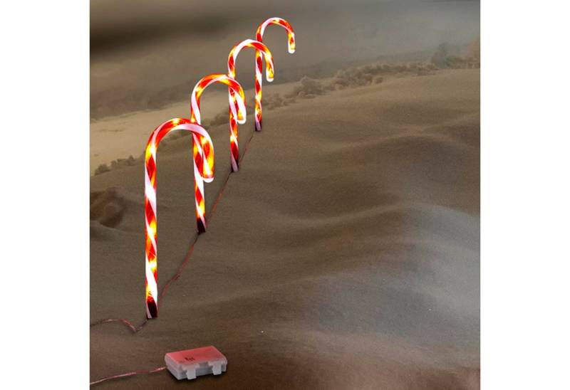 HAC24 LED-Lichterkette LED Zuckerstange Weihnachtsdeko Leuchtstab Gartenleuchtstäbe, mit Timerfunktion von HAC24