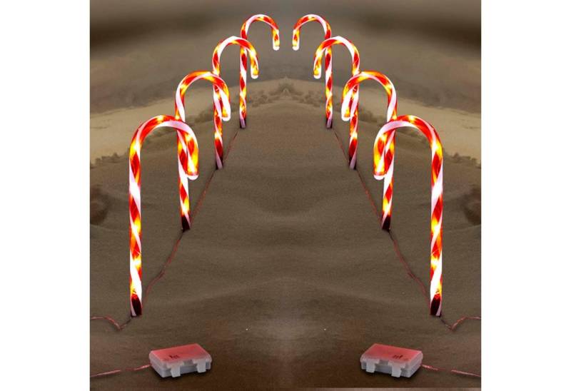 HAC24 LED-Lichterkette LED Zuckerstange Weihnachtsdeko Leuchtstab Gartenleuchtstäbe, mit Timerfunktion von HAC24