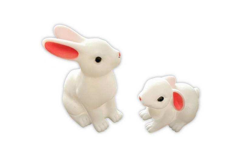 HAC24 LED Nachtlicht 2er Set LED Schneehasen mit Kind Nachtlicht Hase Deko Lampe Leuchte, LED fest integriert, Warmweiß, Batteriebetrieben von HAC24