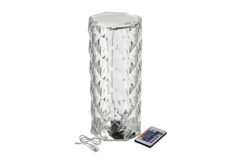 HAC24 LED Nachttischlampe Touch LED Akku Tischlampe Kristall Tischleuchte, LED fest integriert, Farbwechsler, Ø 9 x 21 cm Farbwechsel Inkl. Fernbedienung von HAC24