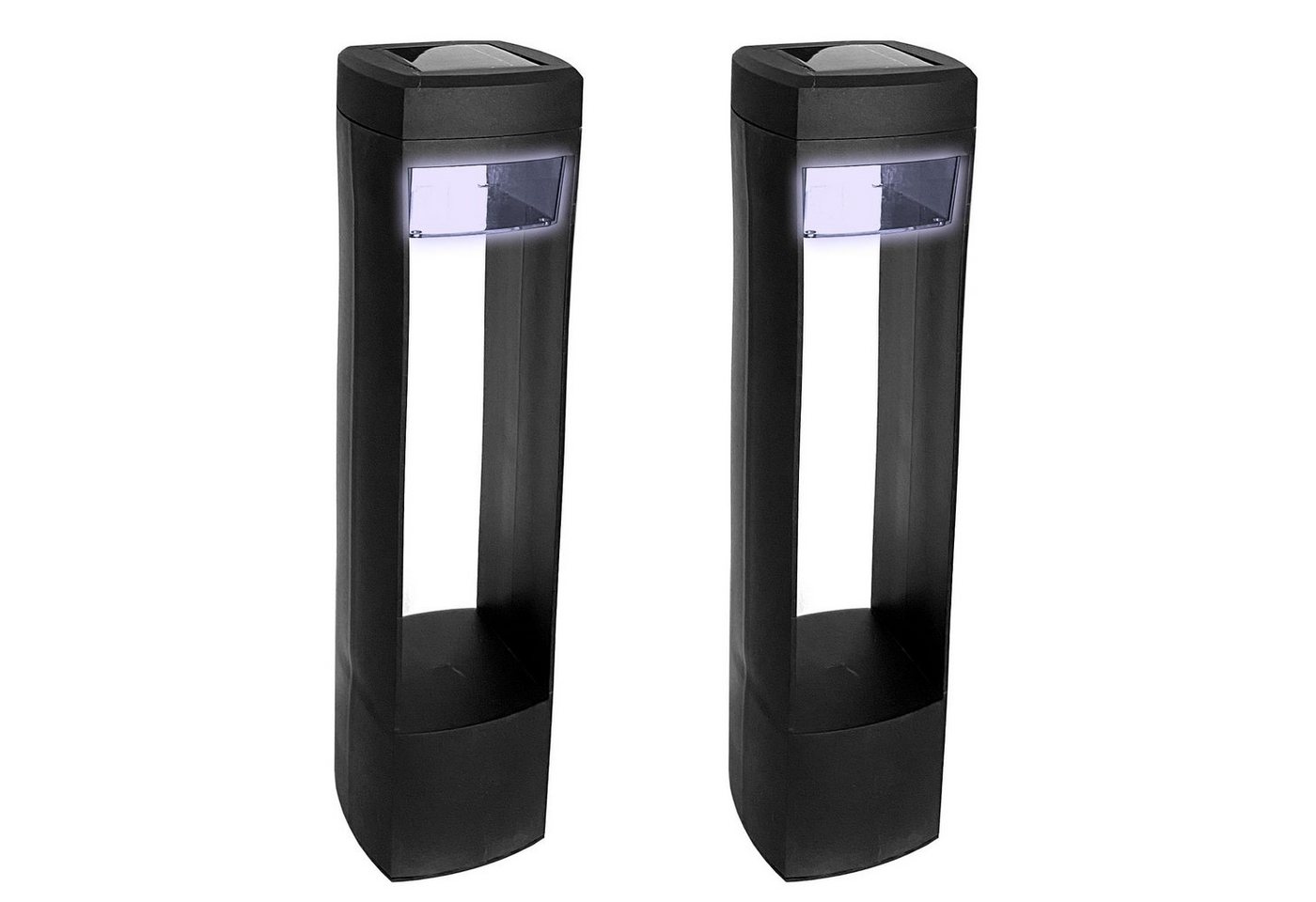 HAC24 LED Solarleuchte 2er Set Solar Lampe Schwarz Gartenleuchte Wegleuchte Gartenbeleuchtung, LED fest integriert, Kaltweiß, Höhe 46cm HAC24 LED Solarleuchte 2er Set Solar Lampe Schwarz Gartenleuchte Wegleuchte Gartenbeleuchtung, LED fest integriert, Kaltweiß, Höhe 46cm von HAC24
