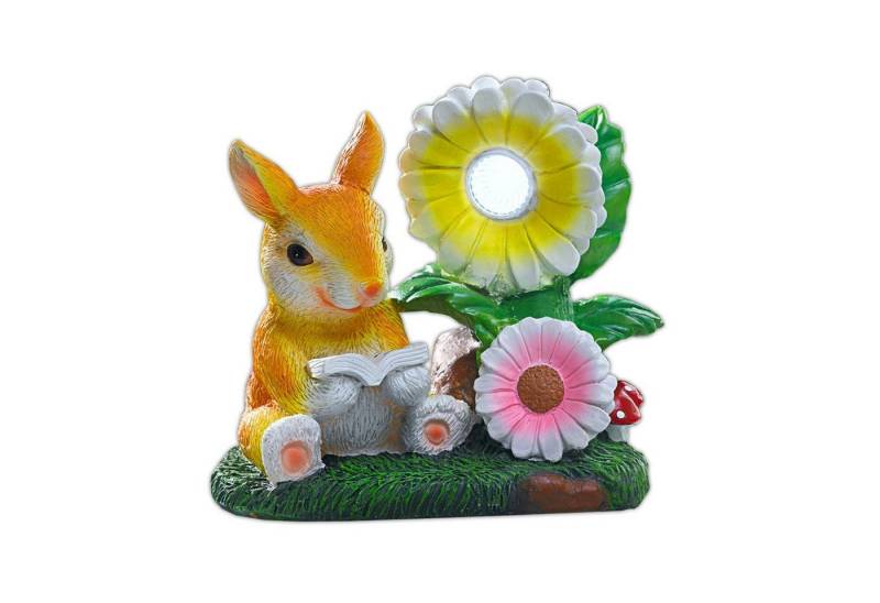 HAC24 LED Solarleuchte Garten Solar Gartenfigur Solarlicht Solarlampe Häschen Gartendeko, LED fest integriert, Dekofigur Hase, Wetterfest von HAC24