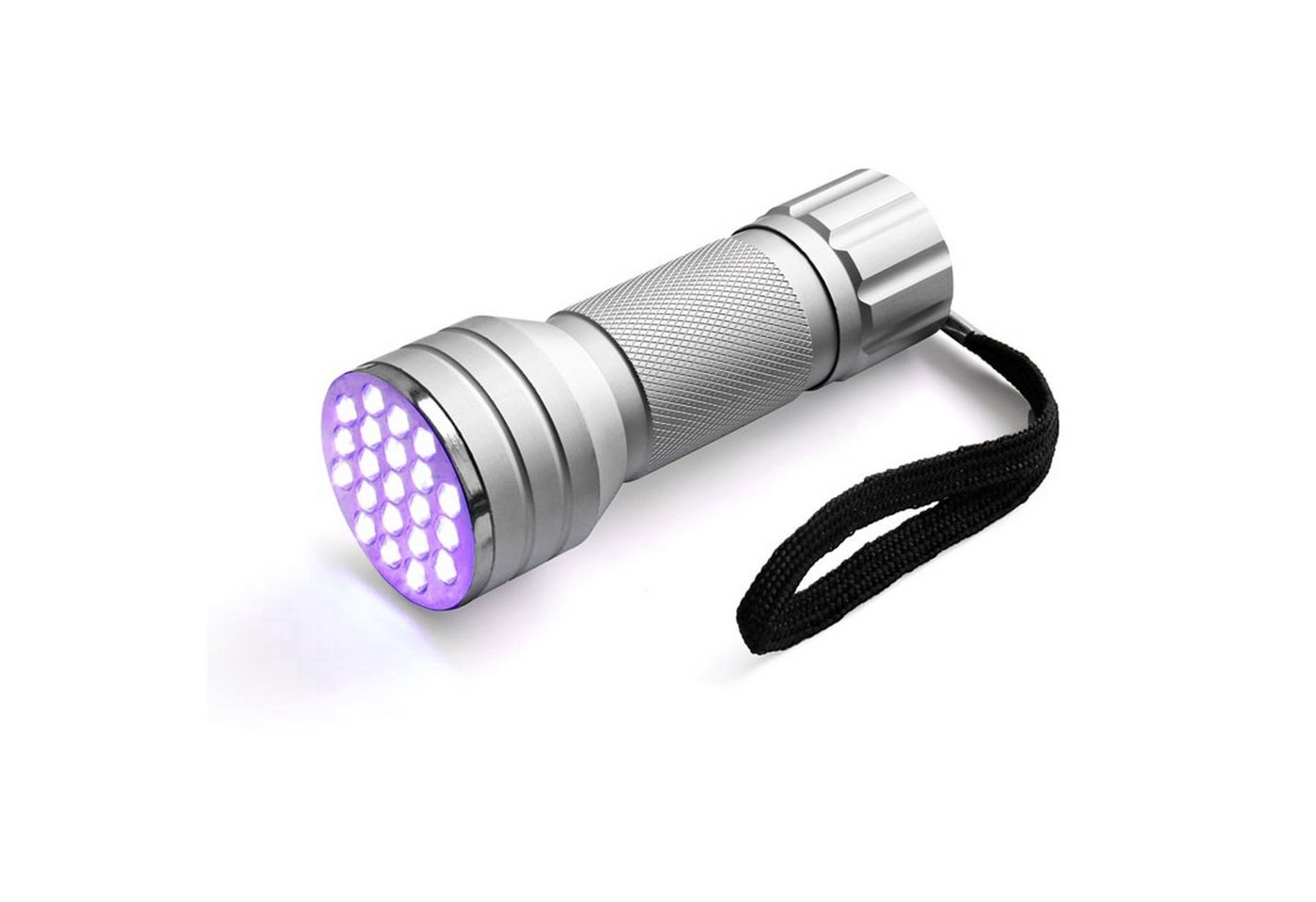 HAC24 LED Taschenlampe UV Handlampe Haustiere Flecken Urin Detektor Lampe Geldscheinprüfer (1-St), Aluminium 21 LEDs Schwarzlicht von HAC24