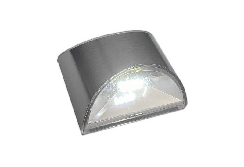HAC24 LED Wandleuchte Solar Wandlaterne für Außen Solarlampe Außenbeleuchtung, LED fest integriert, Kaltweiß, Edelstahl, Kaltweiß von HAC24