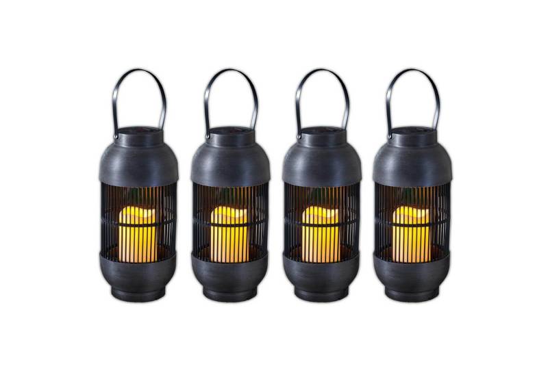 HAC24 Laterne LED Solar Dekolampe Solarlaterne Wetterfest Solarleuchte Solarlampe (4-St), mit flackernder LED Kerze von HAC24