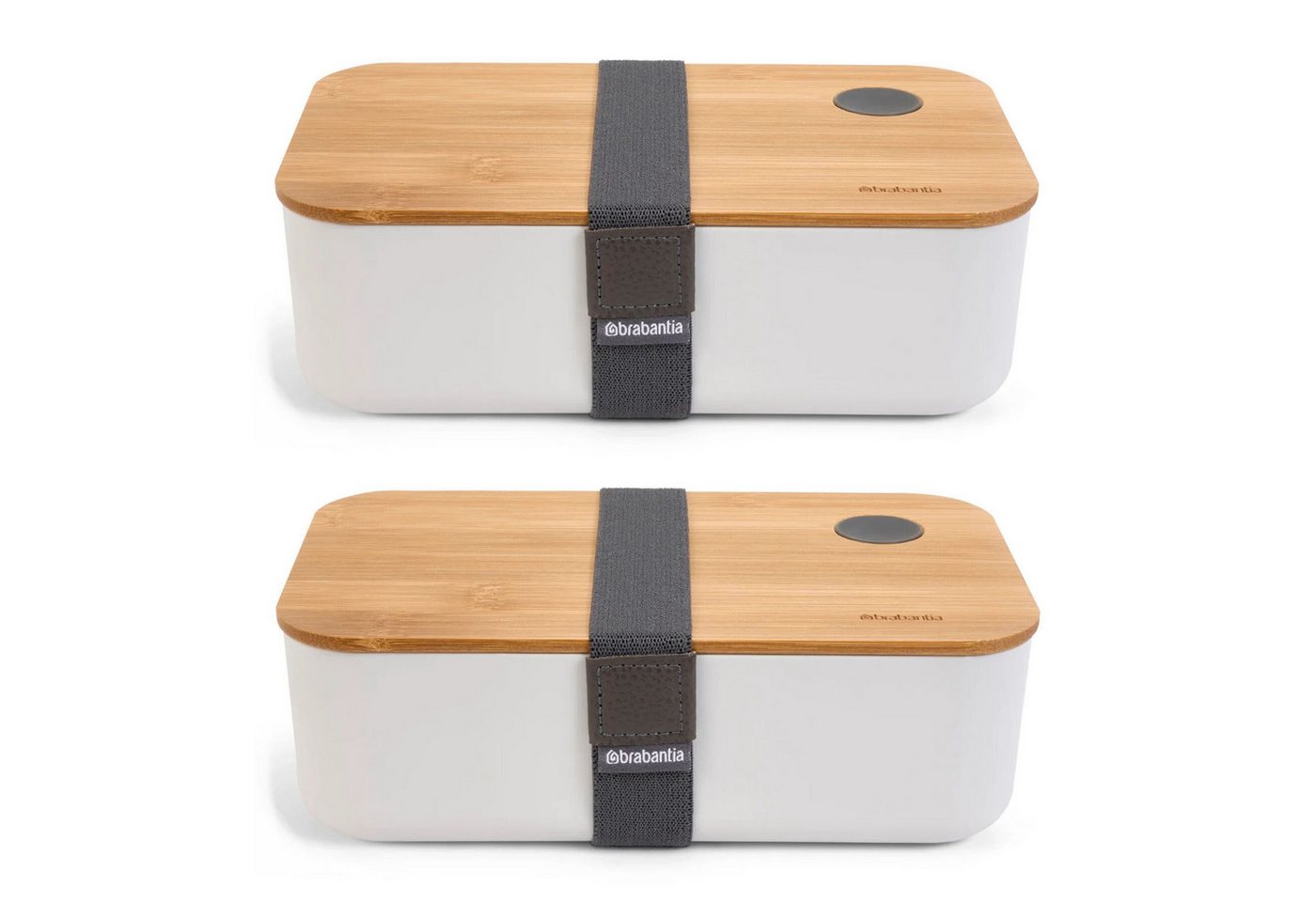 HAC24 Lunchbox Brotdose Vesperdose Brotbox 1200 ml, Polypropylen, (2-tlg), mit Bambus Deckel 19,5 x 11,5 x 5,5 cm von HAC24