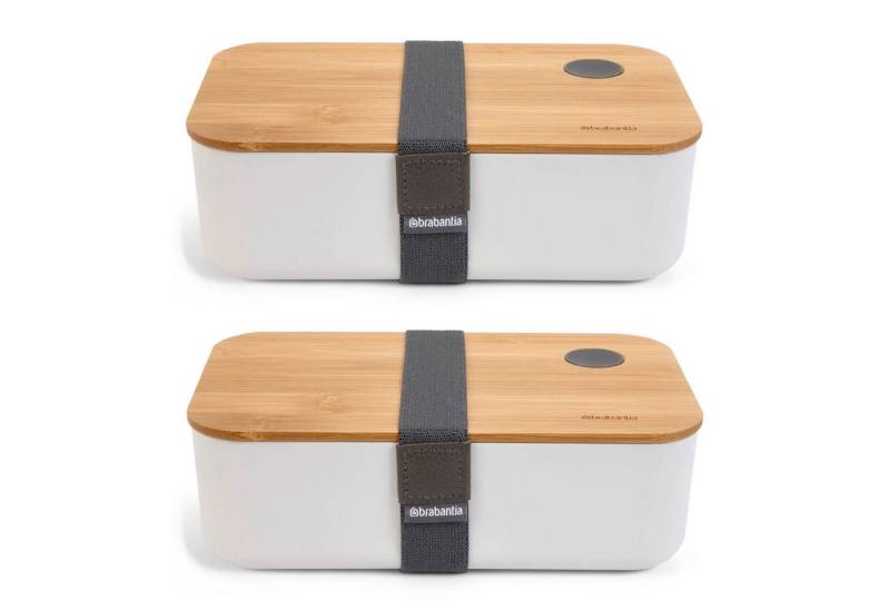 HAC24 Lunchbox Brotdose Vesperdose Brotbox 1200 ml, Polypropylen, (2-tlg), mit Bambus Deckel 19,5 x 11,5 x 5,5 cm von HAC24